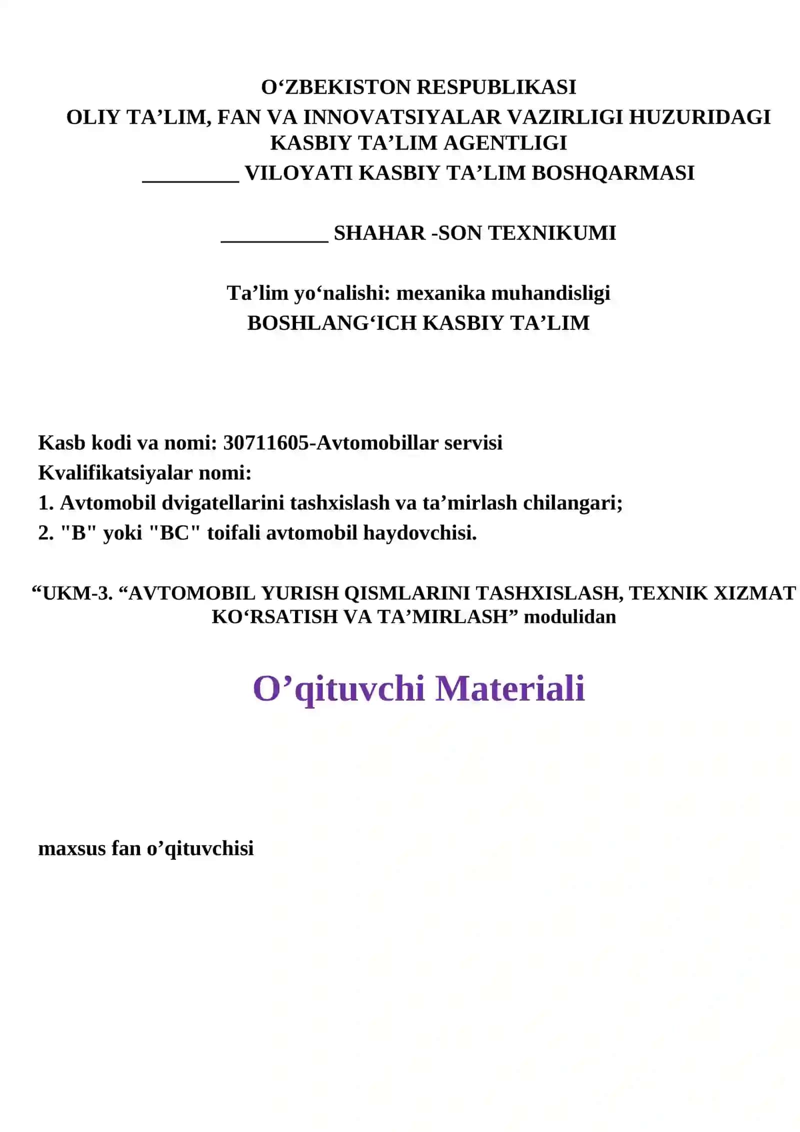 Avtomobil_yurish_qismlari_dars_ishlanmasi_378 Modul 2