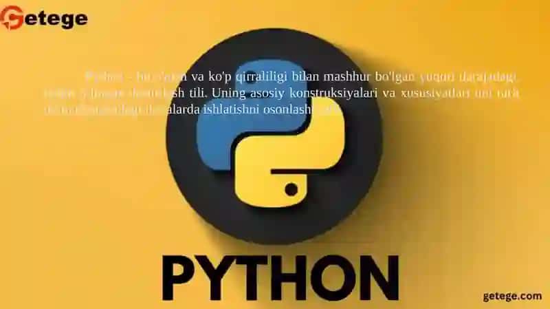 Pythonning asosiy konstruksiyalari 2