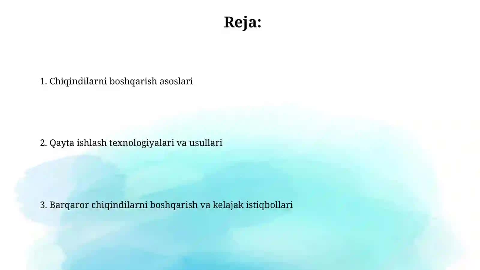 Chiqindilarni boshqarish va qaytaishlashtizimlari 2