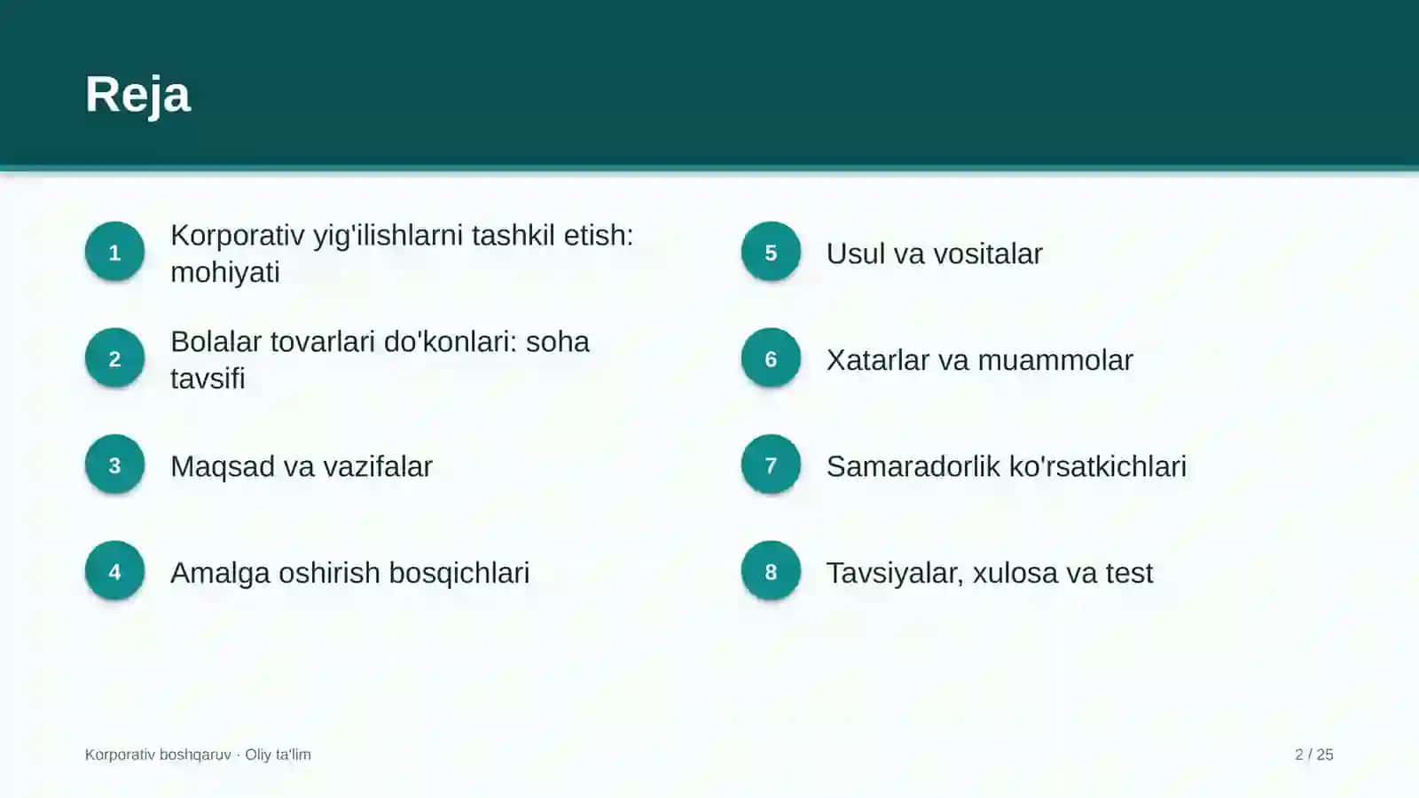 Bolalar tovarlari do'konlarida korporativ yig'ilishlarni tashkil etish 2