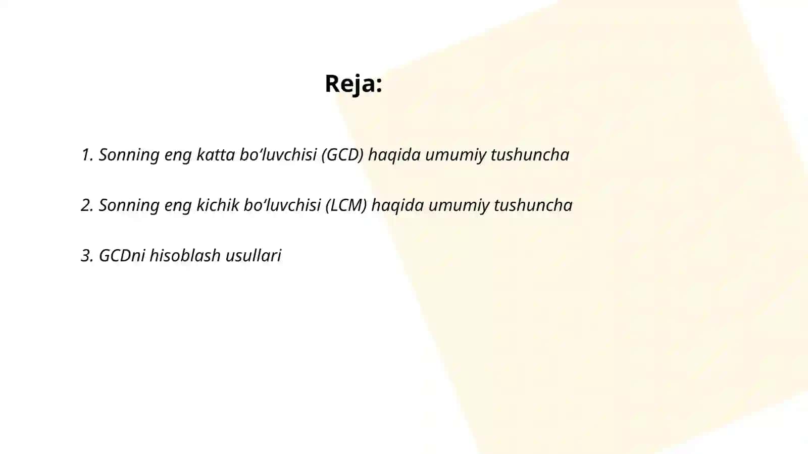 Sonning eng katta va eng kichik boʻluvchisi haqida tushuncha 2