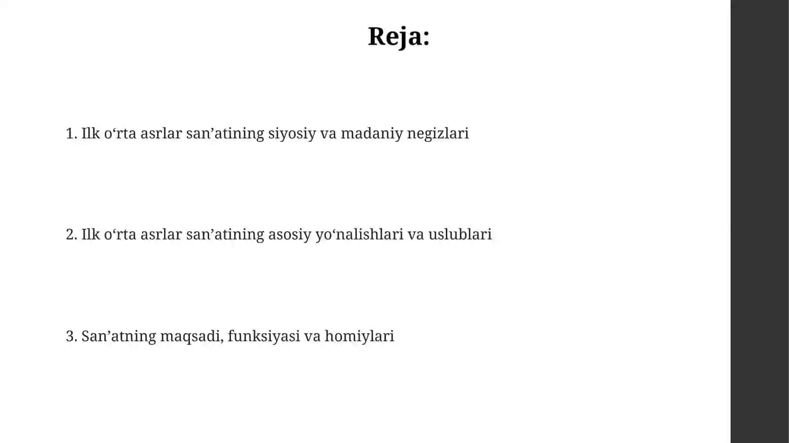 Ilk o‘rta asrlarda san'at rivoji 2