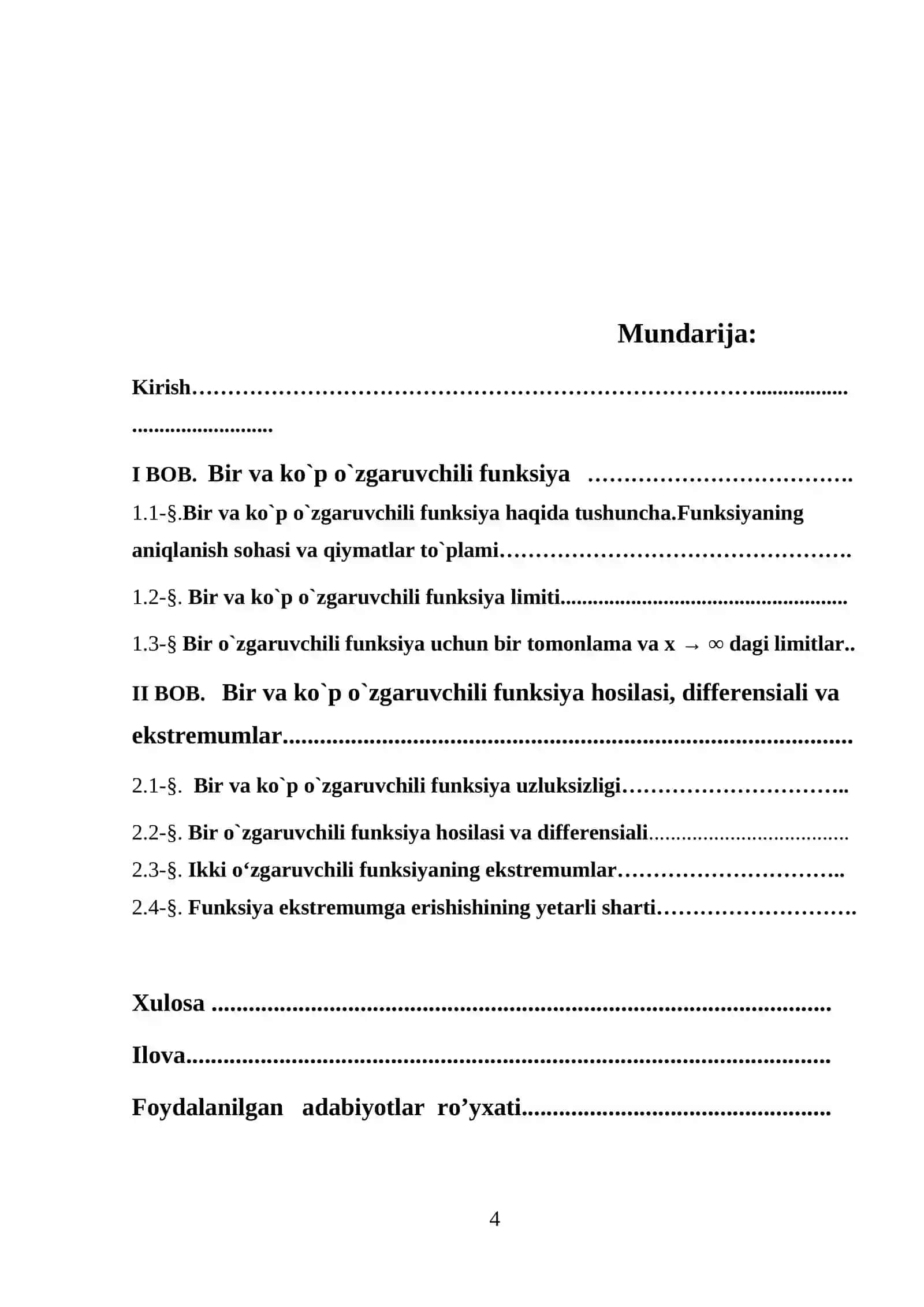 Bir necha o`zgaruvchili funksiya ektstremumlari 2