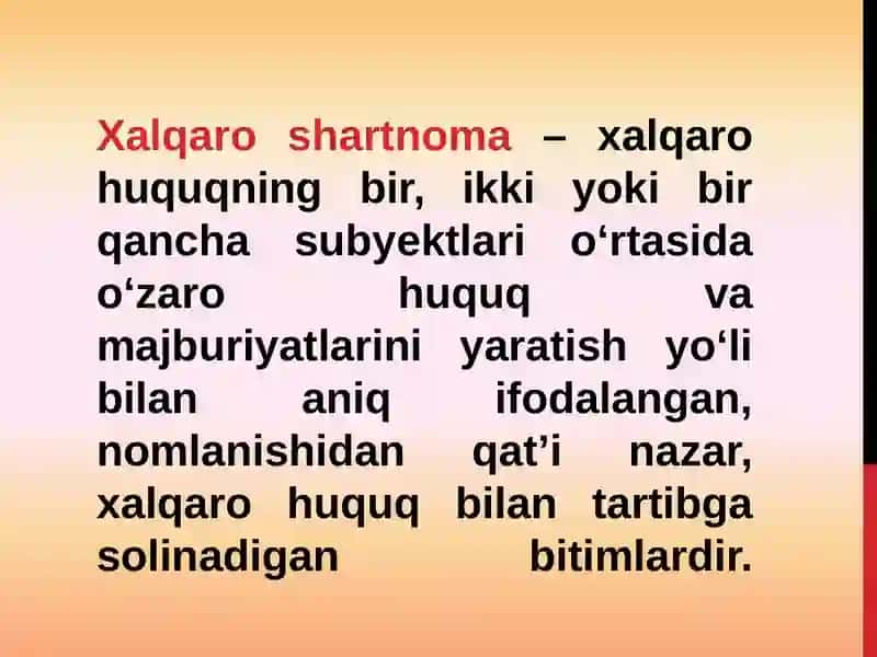 Xalqaro shartnomalar va ularning iqtisodiyotdagi o‘rni 2