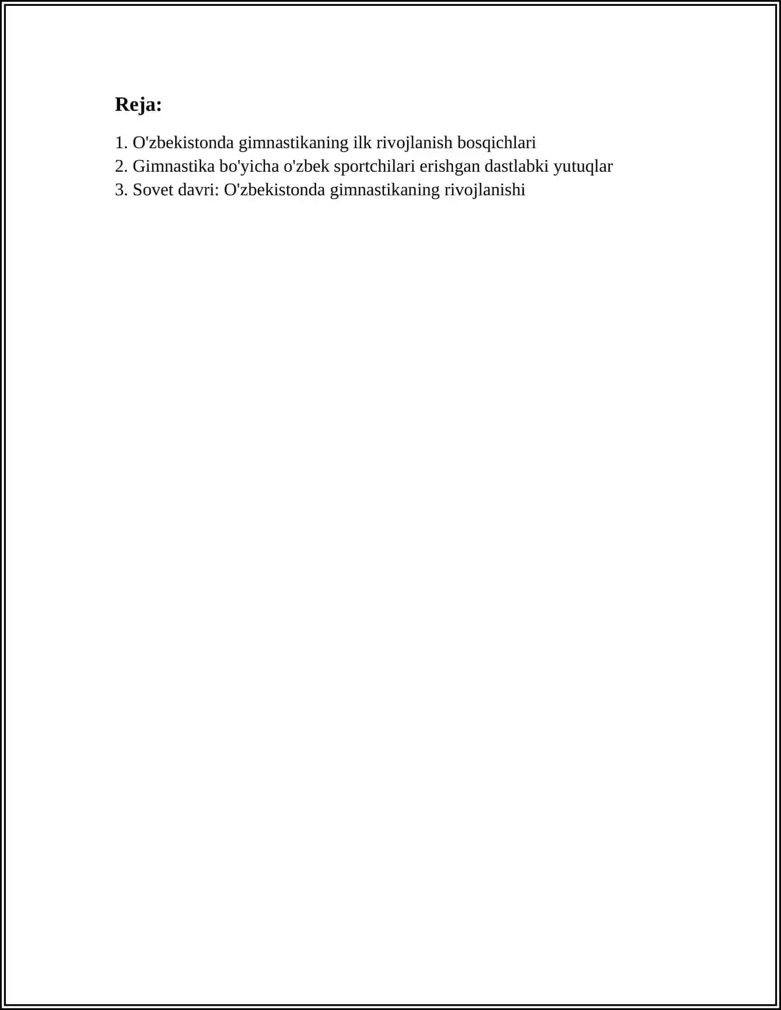 O‘ZBEKISTONDA GIMNASTIKANI RIVOJLANTIRISH TARIXI (GIMNASTIKANI KELIB CHIQISH TARIXI ) 2