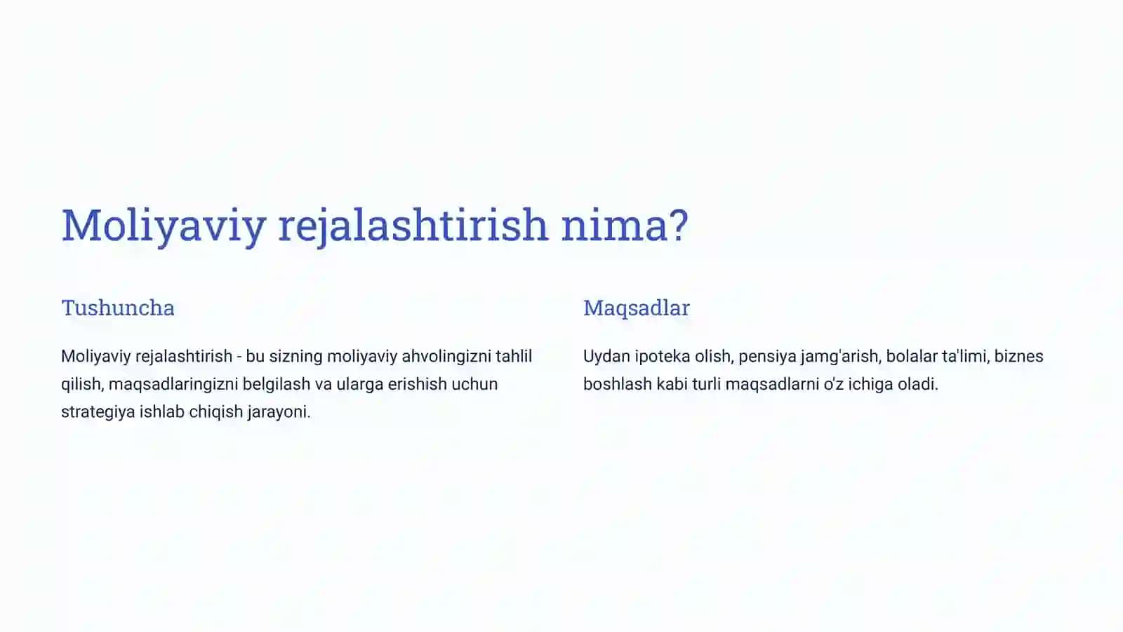 Moliyaviy rejalashtirish va programmalashtirish 2