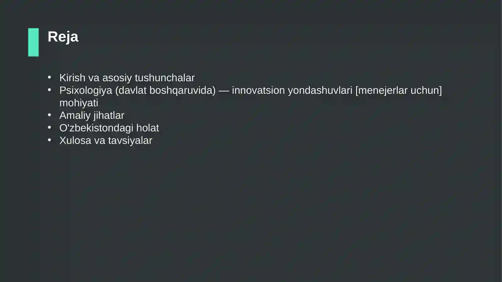 Psixologiya (davlat boshqaruvida) — innovatsion yondashuvlari [menejerlar uchun] 2