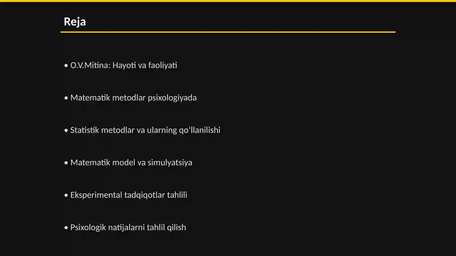 Psixologiyada matematik metodlarni qo‘llash bo‘yicha O.V.Mitina tomonidan chop etilgan maqolalar 2