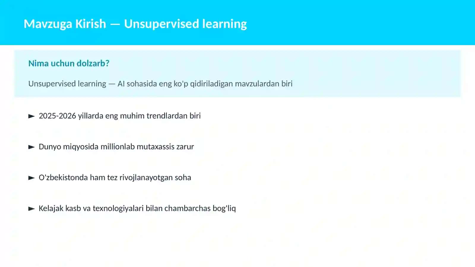 AI | MACHINE LEARNING ASOSLARI 2
