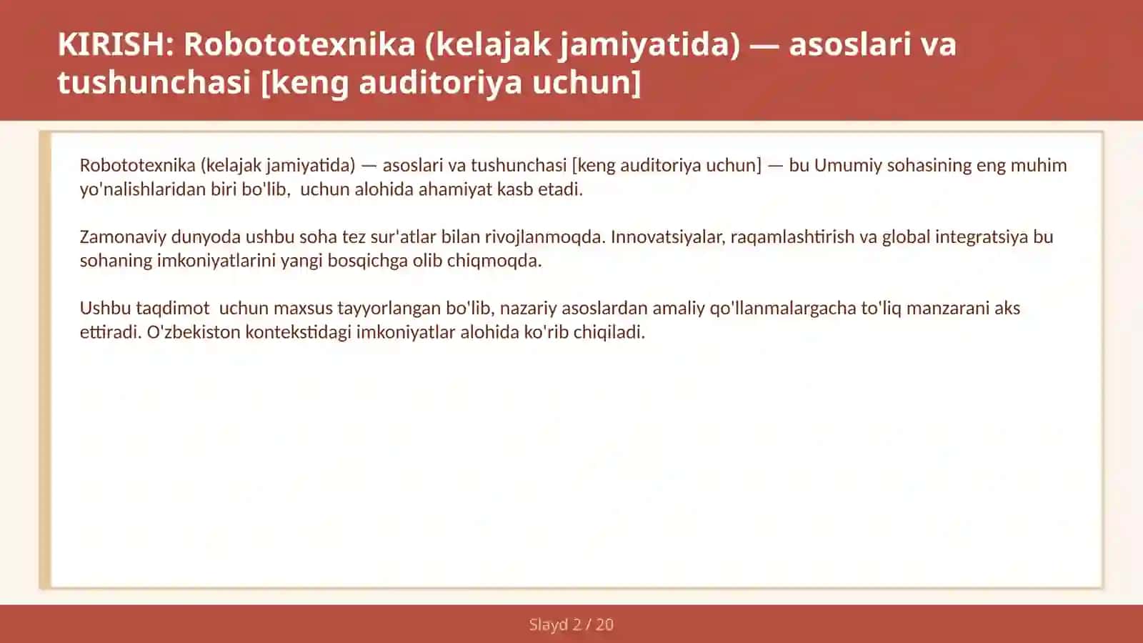 Robototexnika (kelajak jamiyatida) — asoslari va tushunchasi [keng auditoriya uchun] 2