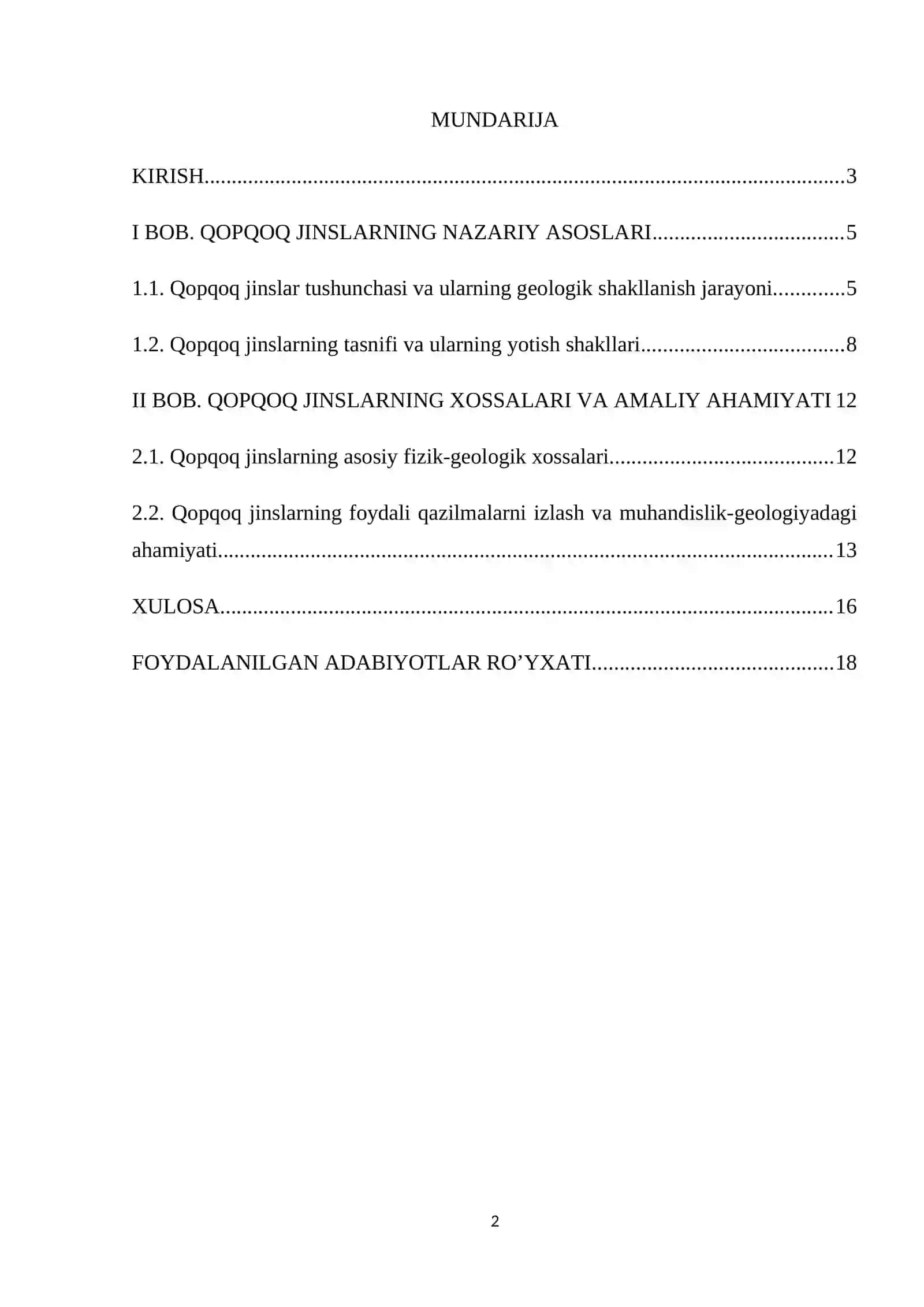 Qopqoq jinslari va ularning turlari 2