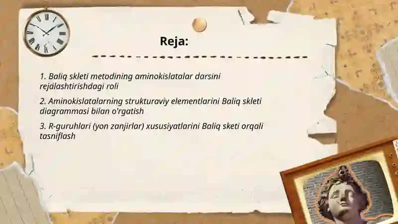 Aminokislatalar mavzusini o'qitishda "Baliq skleti'' metodidan foydalanish 2