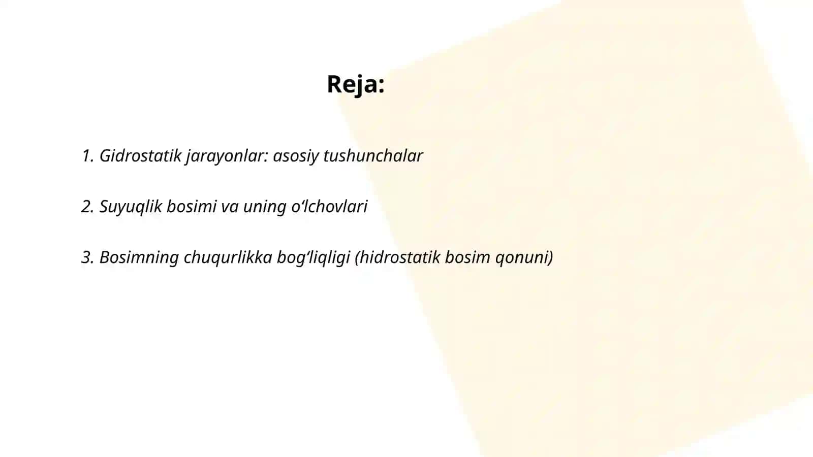 Gidrostatik jarayonlar 2