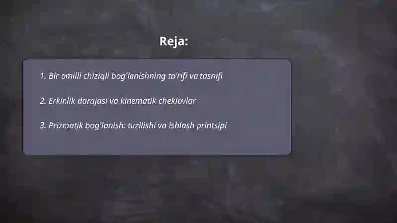 Bir omilli chiziqli bog'lanish 2