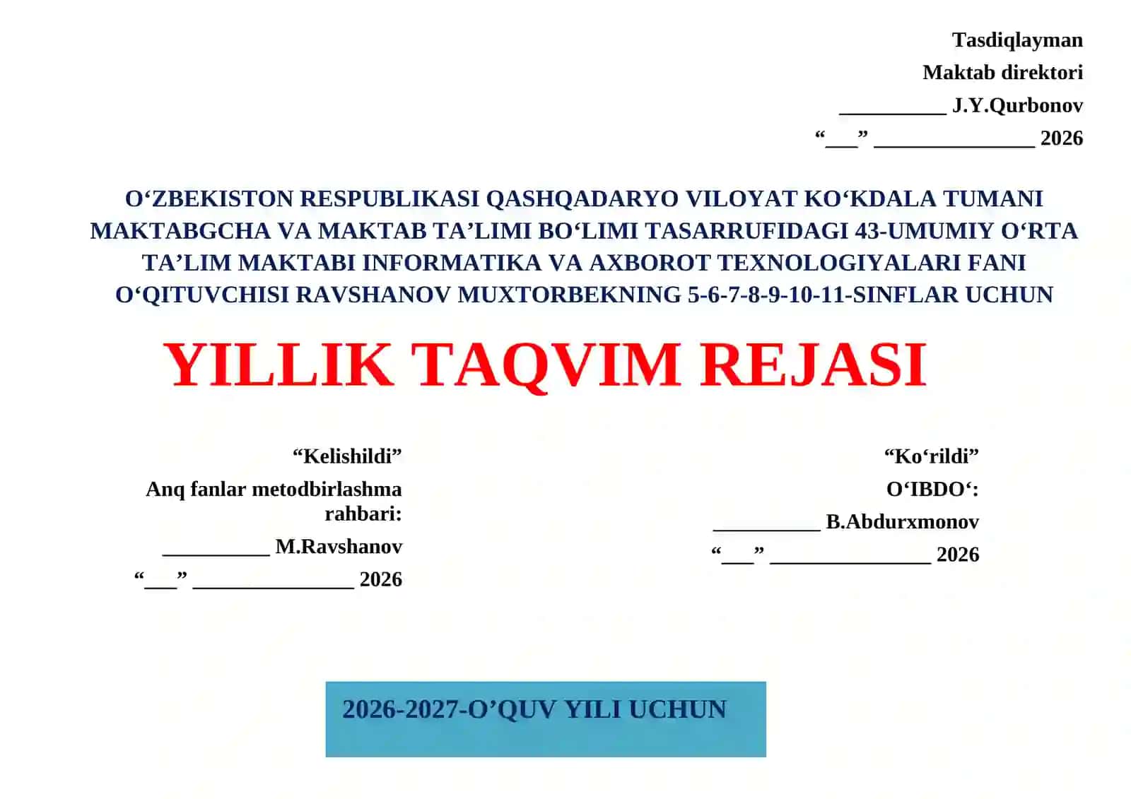 İnformatika va axborot texnologiyalari fani o‘qituvchisi 2