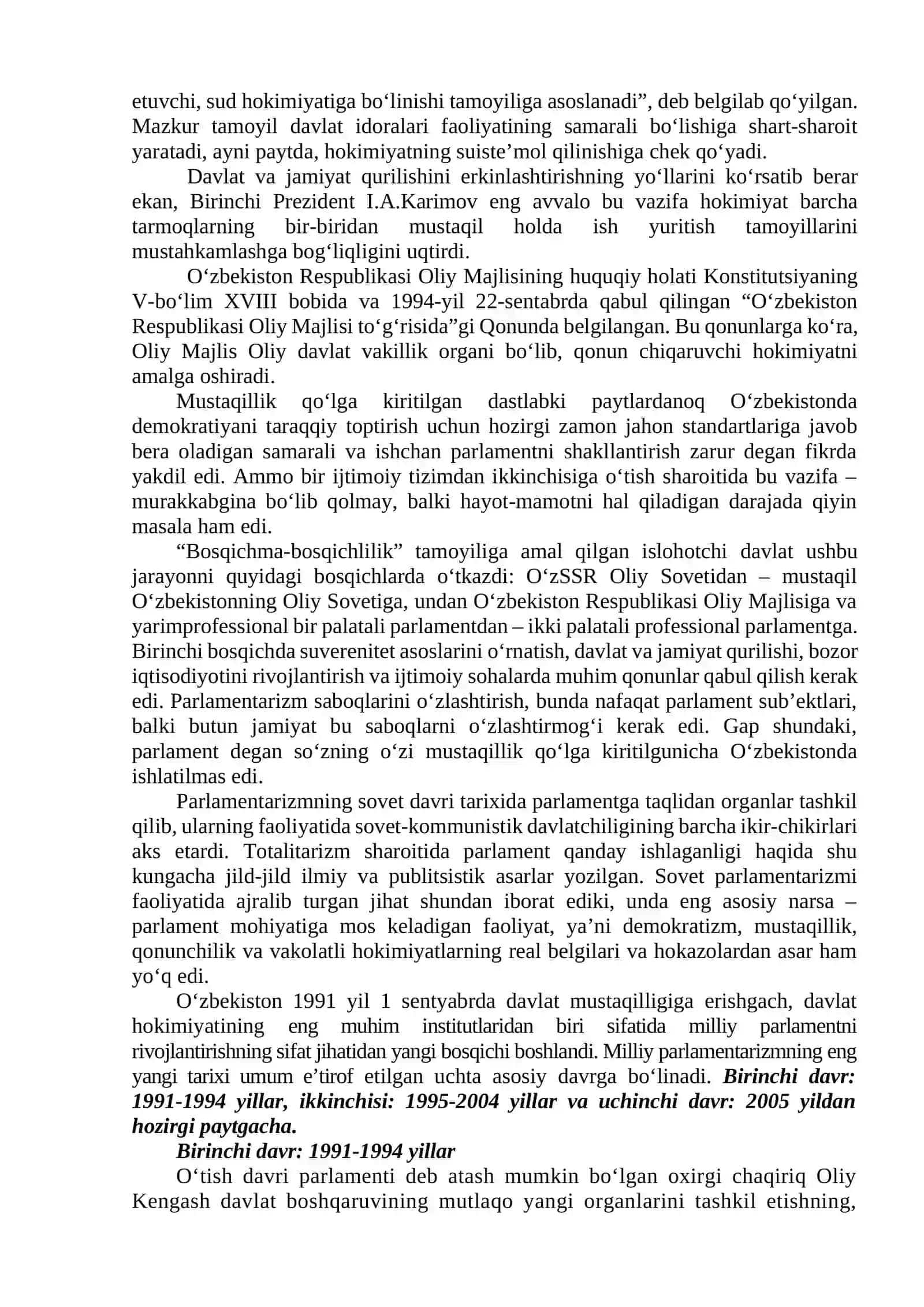 O‘zbekistonda huquqiy siyosiy islohotlarning amalga oshirilishi 2