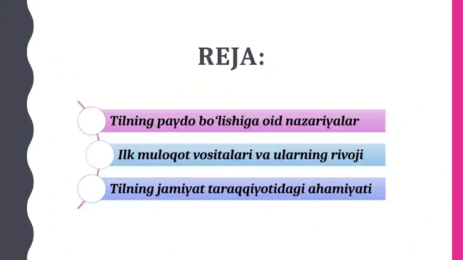 TILNING PAYDO BO'LISHI 2