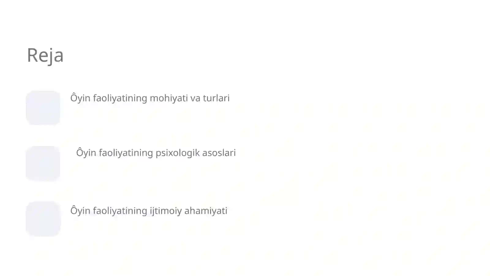 Ôyin faoliyatining nazariy asoslari 2