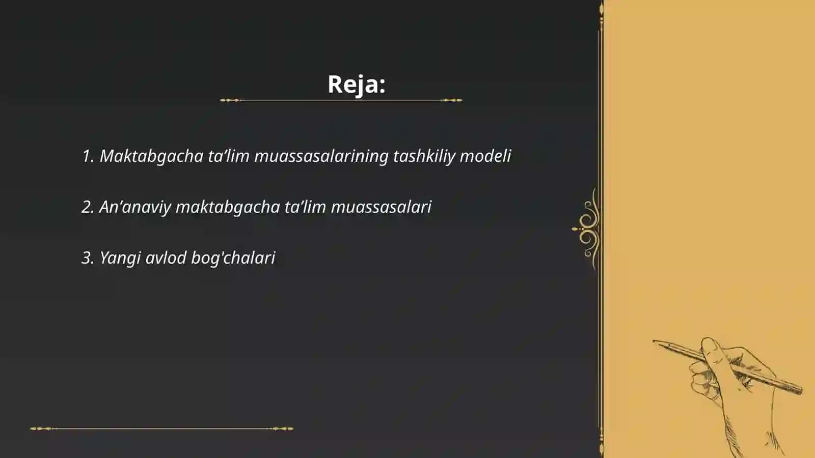 Turli tipdagi maktabgacha taʼlim muassasalarini tashkiliy tuzilmasi 2