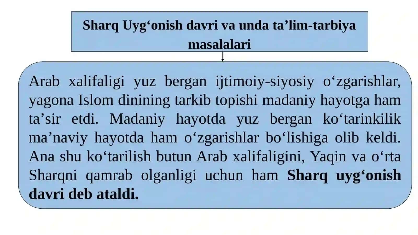 SHARQ UYG‘ONISH DAVRI PEDAGOGIK FIKRLARNING RIVOJLANISHI 2