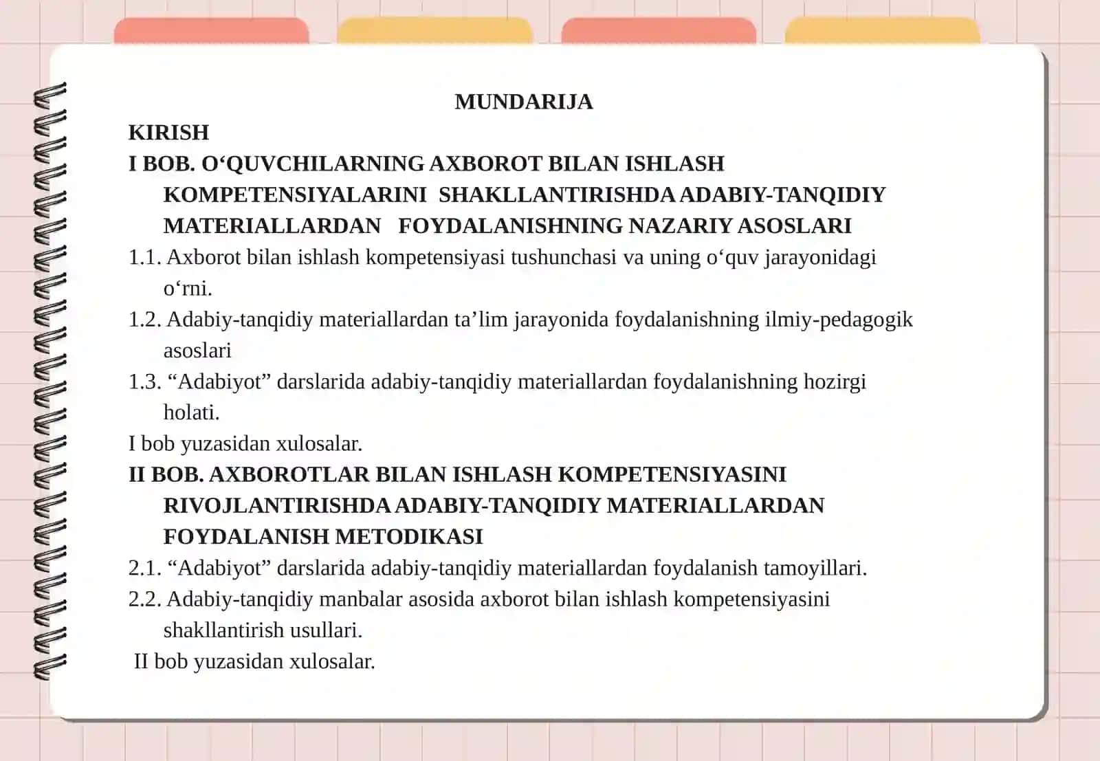Oʻquvchilarning axborotlar bilan ishlash kompetensiyalarini shakllantirishda adabiy-tanqidiy materiallardan foydalanish metodikasi 2