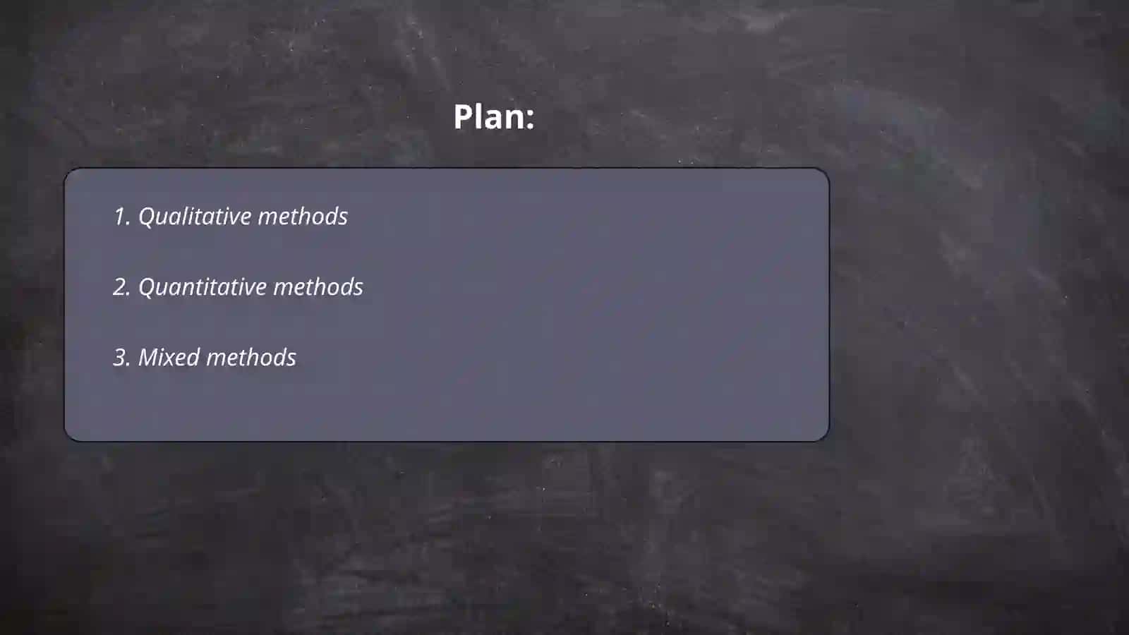 Qualitative methods 2
