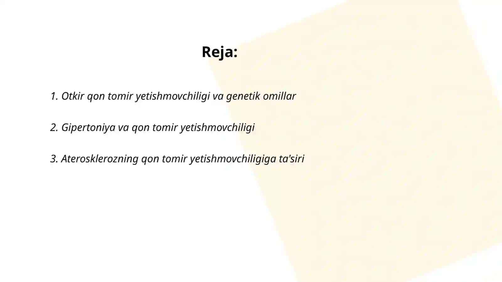Otkir qon tomir yetishmovchiligi etiologiyasi 2