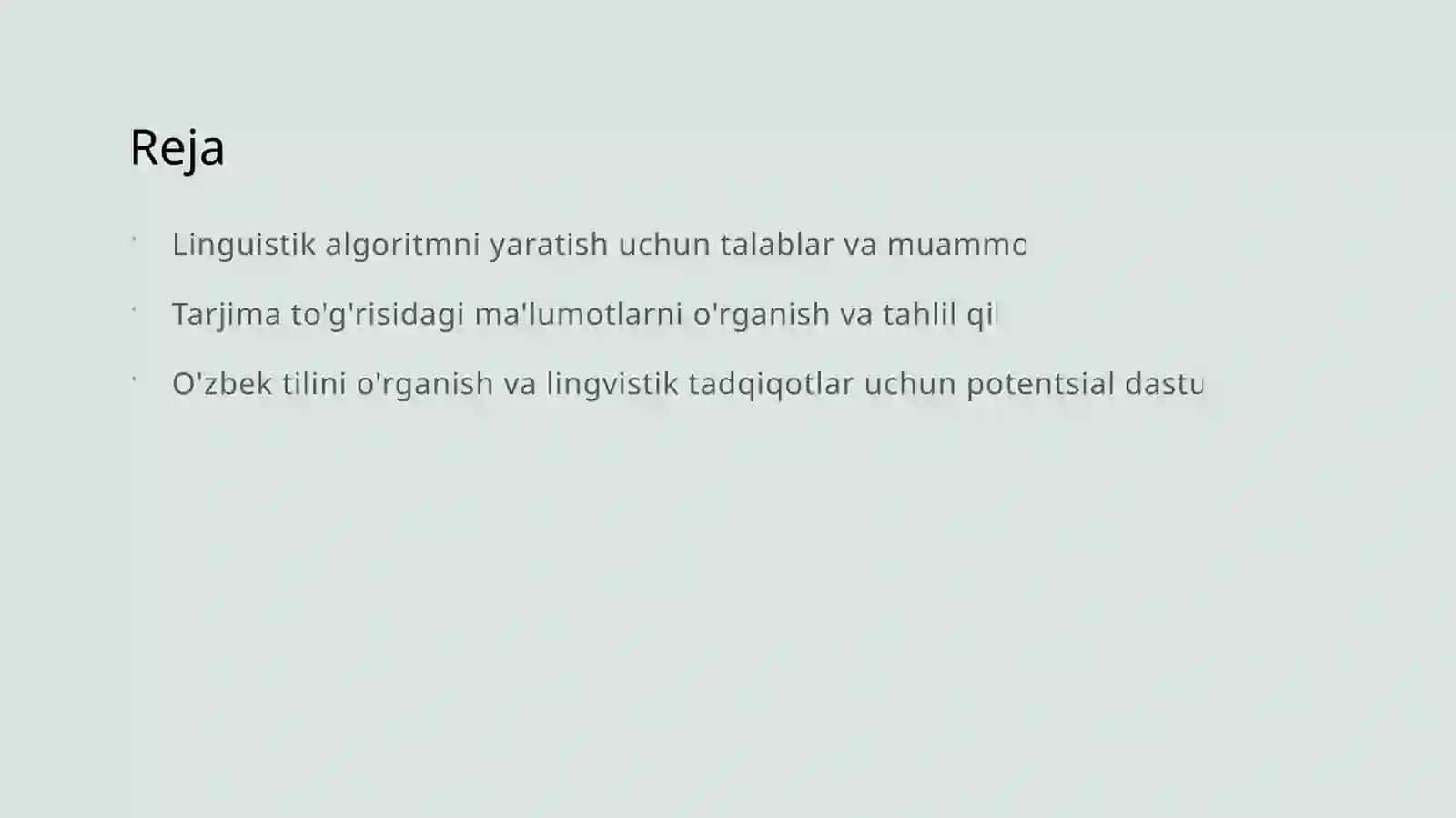 Qoidaga asoslangan mashina tarjimasi texnologiyasining lingvistik algoritimini yaratish 2