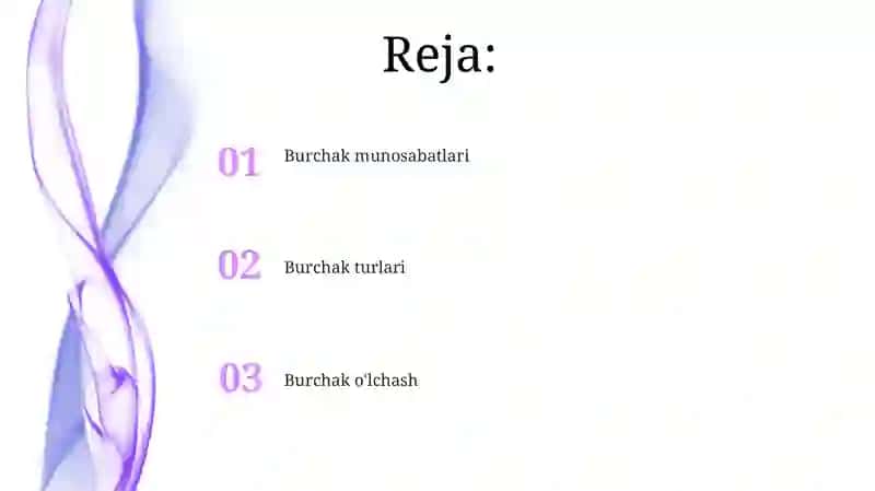 Burchak o'lchovlari turlarini aniqlash 2