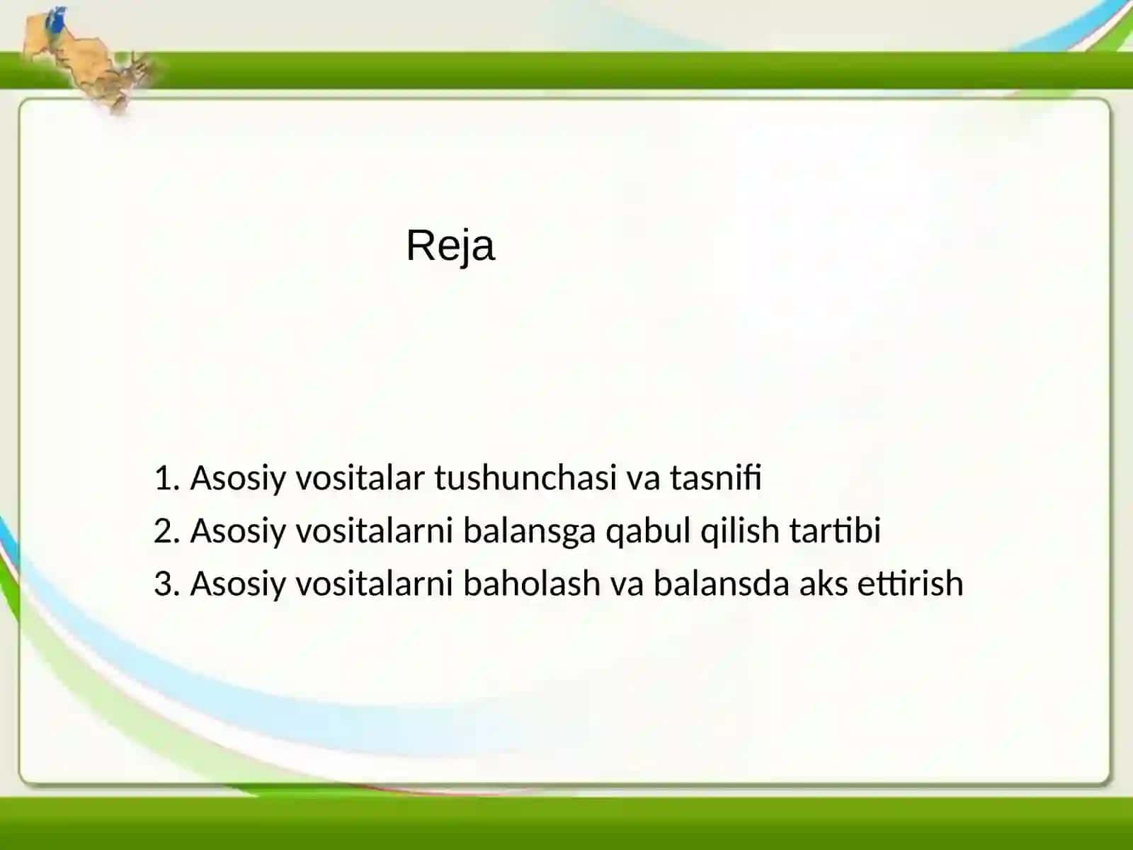 Asosiy vositalarni balansga olish 2