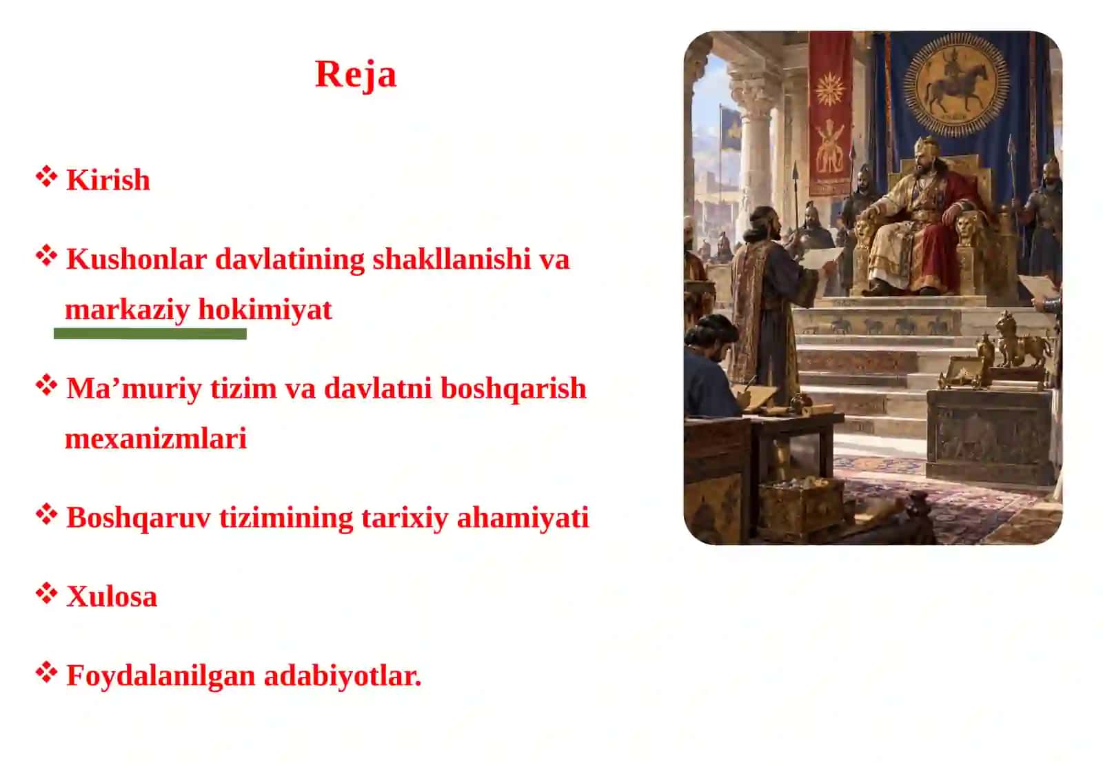 Kushonlar davlati markazlashgan davlat boshqaruvi va ma’muriy tizim 2