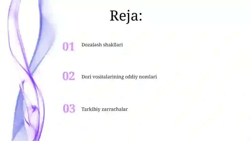 Dori moddalarning trivial nomlari 2