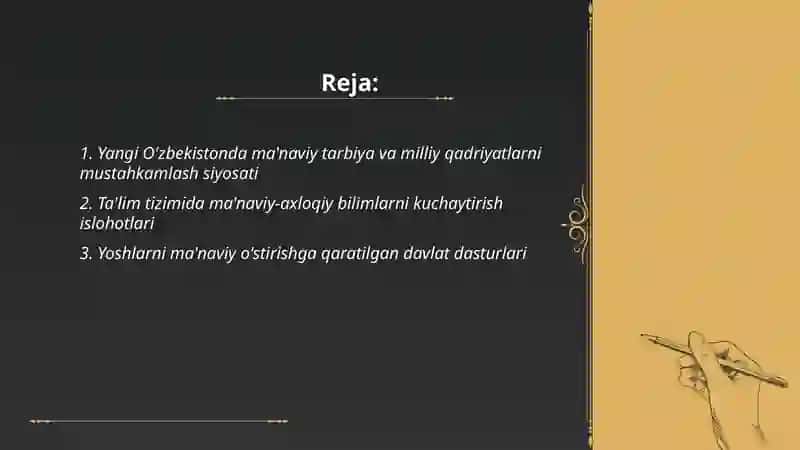 Yangi O'zbekistonda amalga oshirilayotgan ma'naviy o'zgarishlar 2