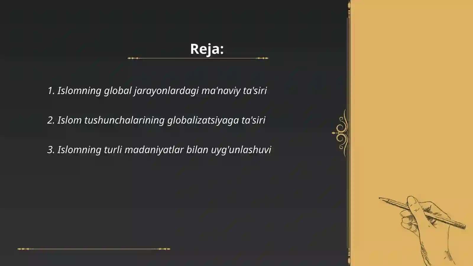 Glaballashuv jarayonida islomning òrni 2