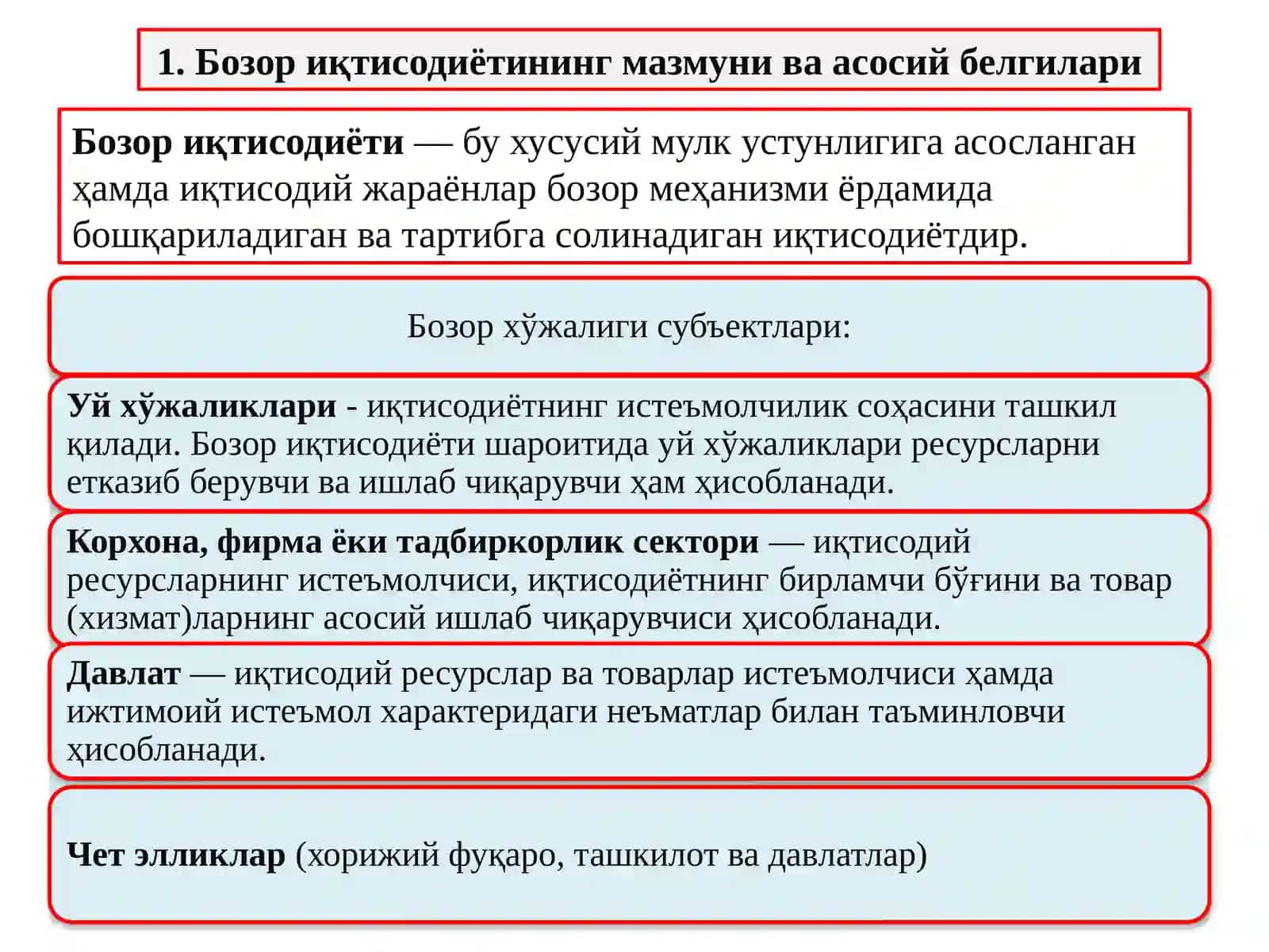 Бозор иқтисодиёти уни вужудга келиши 2