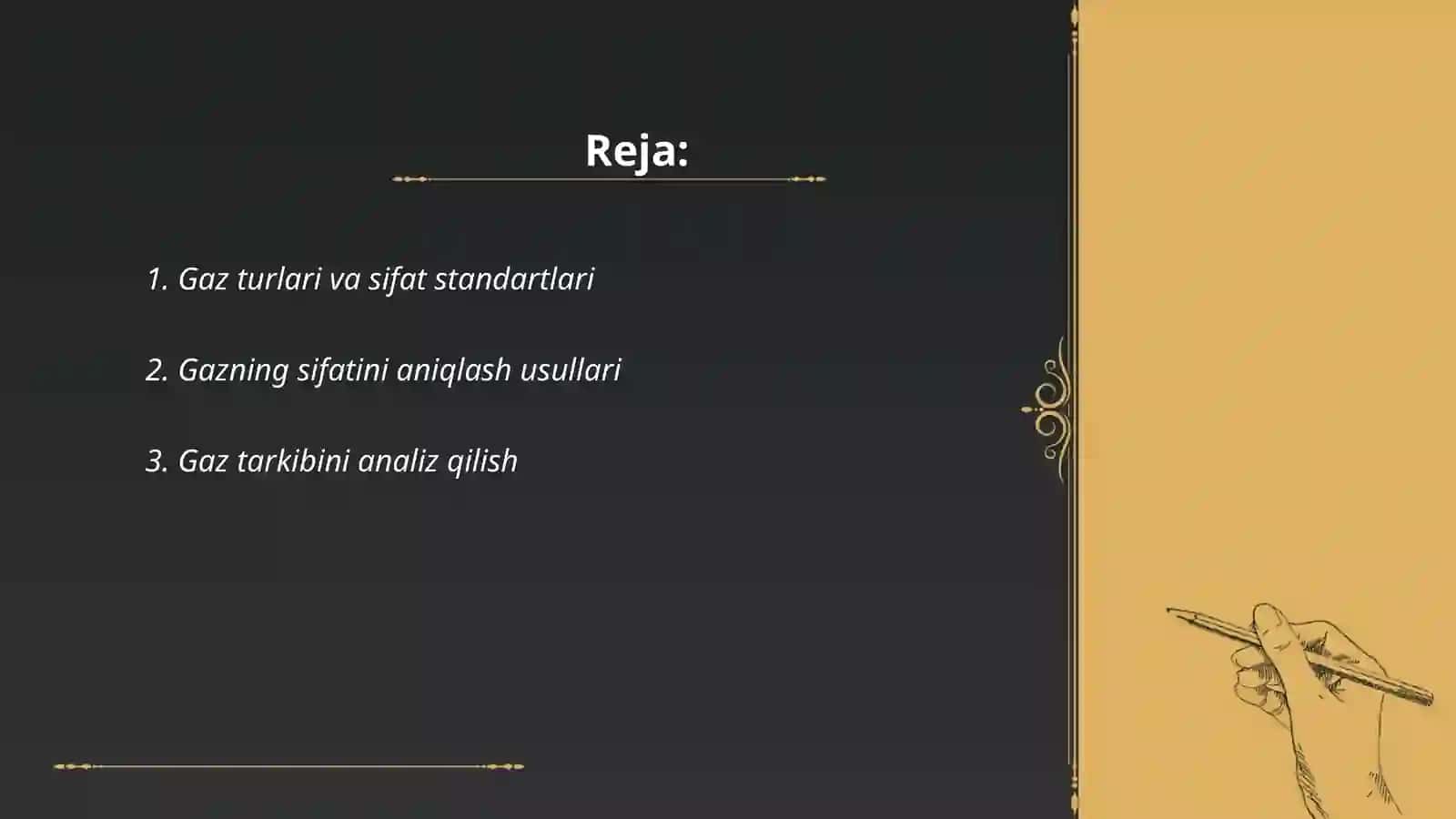 Gaz turlari va sifat standartlari 2