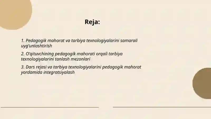 Pedagogik mahorat va tarbiya texnologiyalari 2