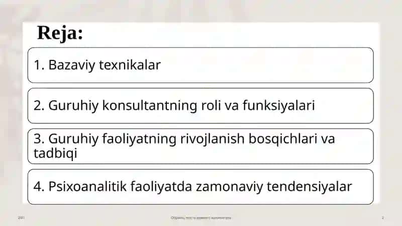 Guruhga psixoanalitik yondashuv slayd 2