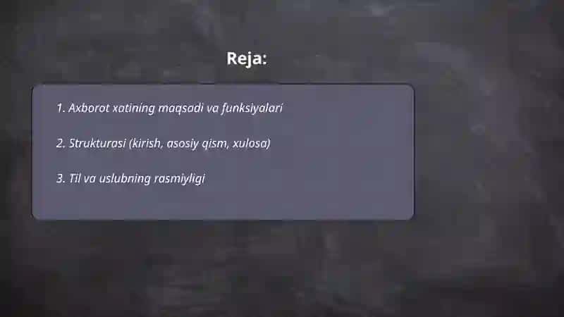 Axborot xatining o'ziga xos xususiyatlari 2