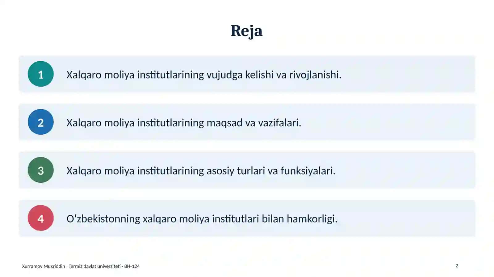 Xalqaro Moliya Institutlari: Maqsadi, Vazifalari va Funksiyalari 2
