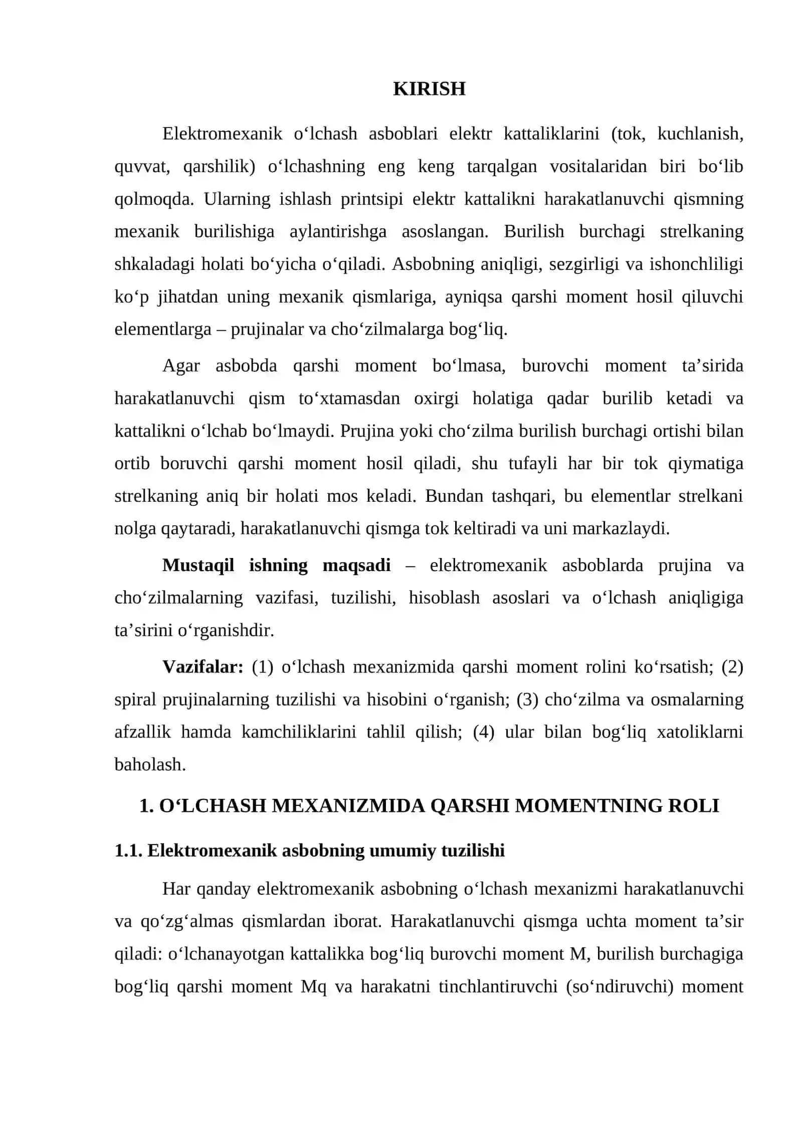 Elektromexanik asboblarda prujinalar va cho‘zilmalarning roli 2