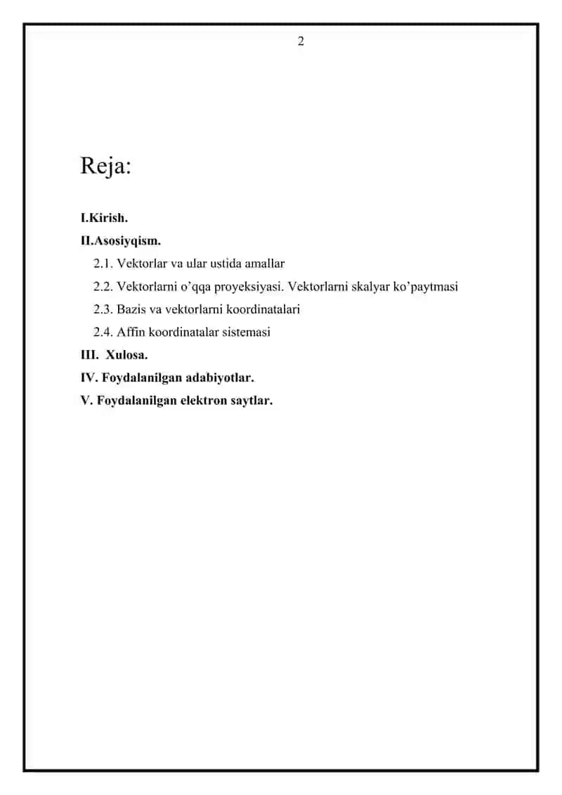 Stereometriyada vektorlar metod 2