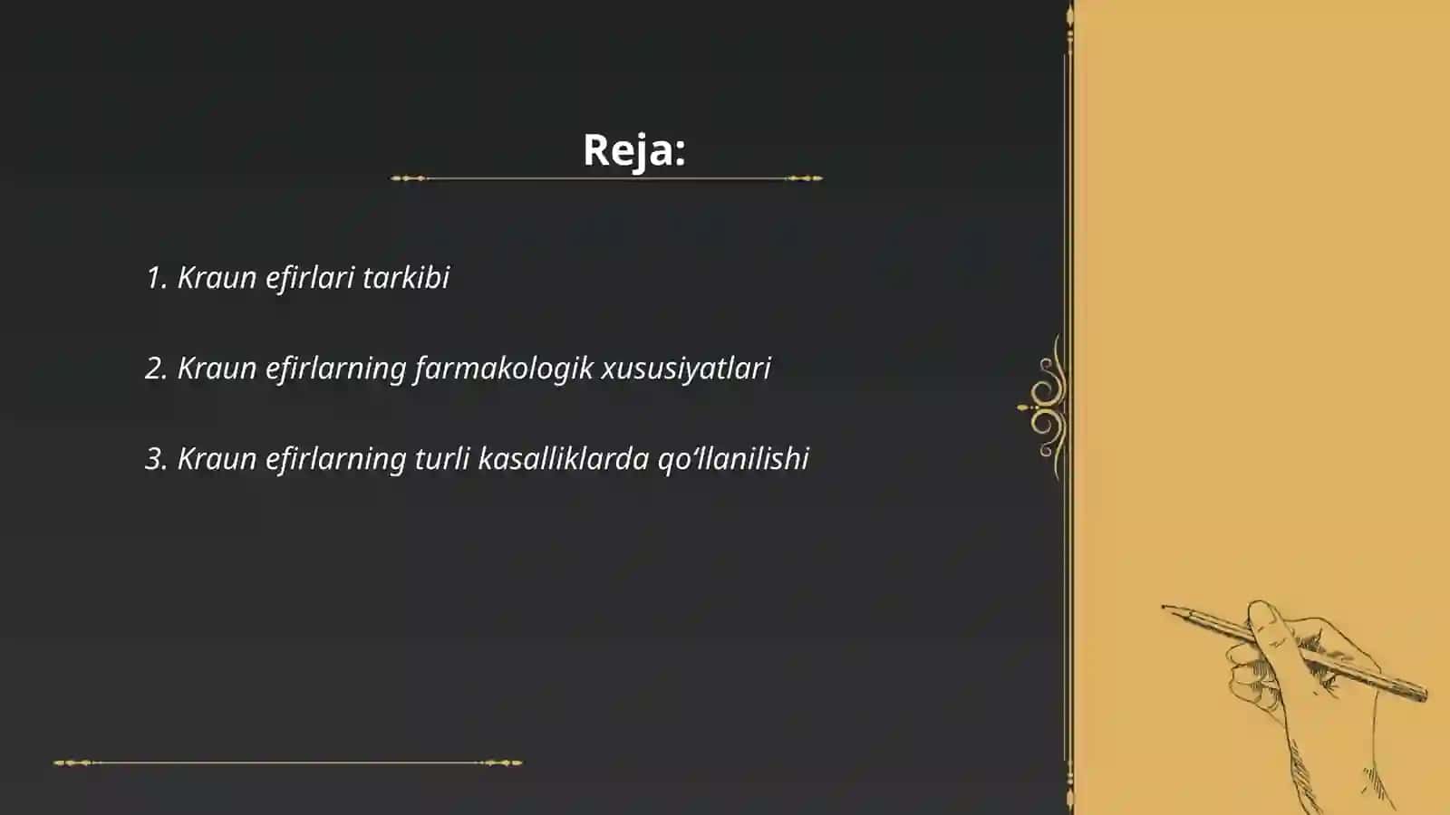 Kraun efirlari tarkibi 2