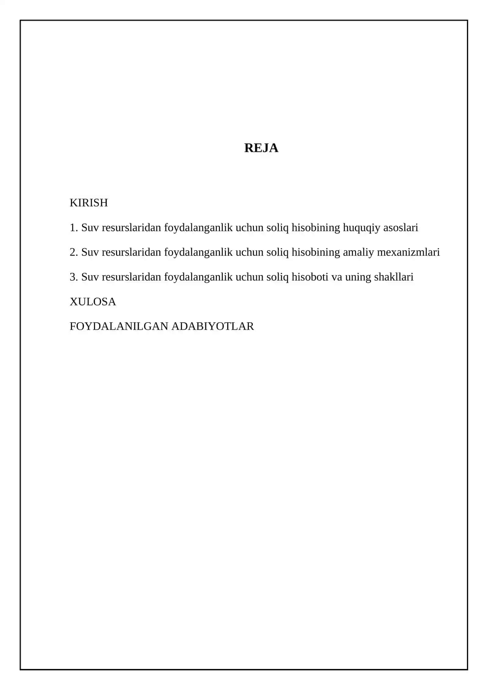 Suv rеsurslаridаn fоydаlаngаnlik uchun sоliq hisоbi vа hisоbоti 2