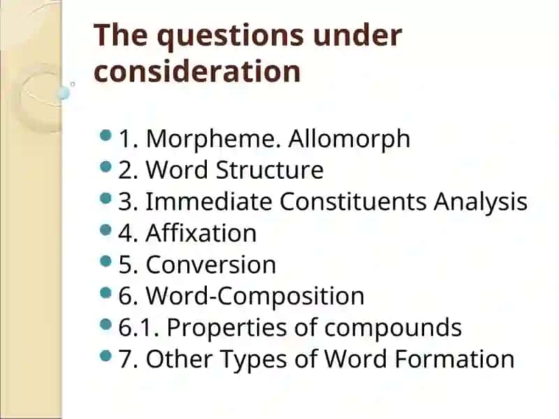 LEXICOLOGY COURSE 2