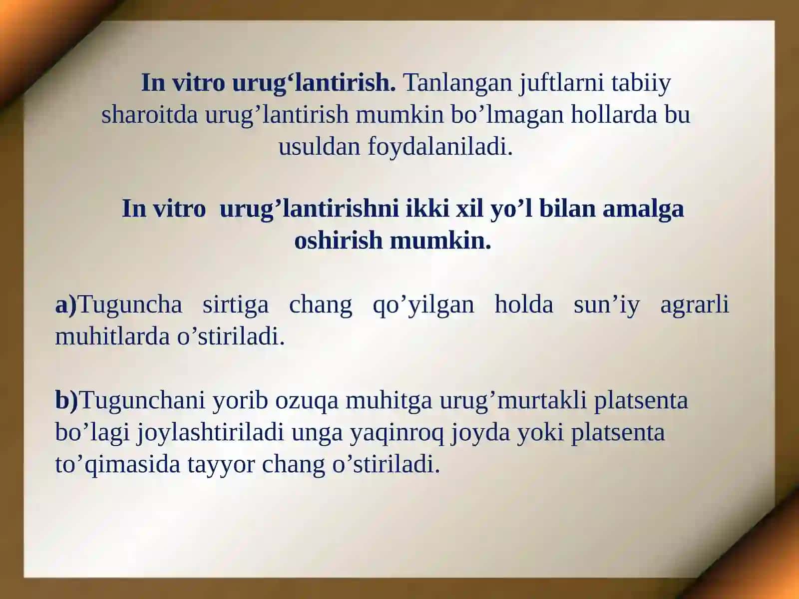 O’simliklar selektsiyasidain vitro usulini qo’llash 2