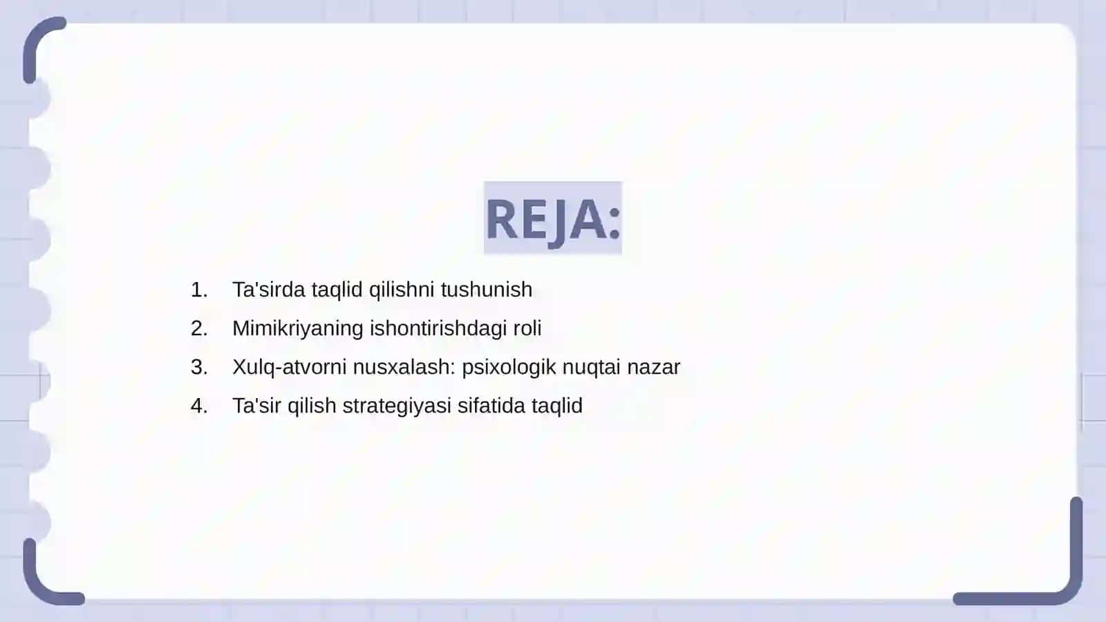 Taʼsir psixologiyasi fanidan MUSTAQIL TAʼLIM 2