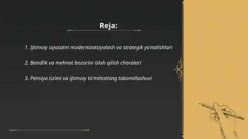 O'zbekistonda ijtimoiy sohada amalga oshirilayotgan o'zgarishlar mazmun va mohiyati 2