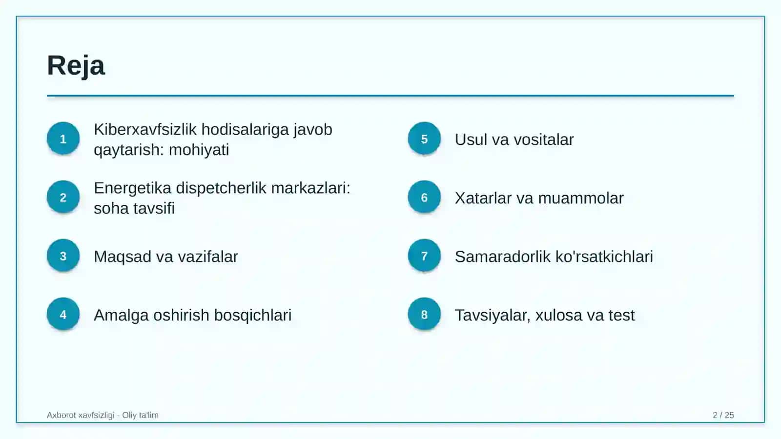 energetika dispetcherlik markazlarida kiberxavfsizlik hodisalariga javob qaytarish 9828 2