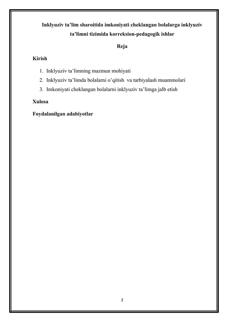 Inklyuziv taʼlim sharoitida imkoniyati cheklangan bolalarga inklyuziv taʼlimni tizimida korreksion-pedagogik ishlar 2